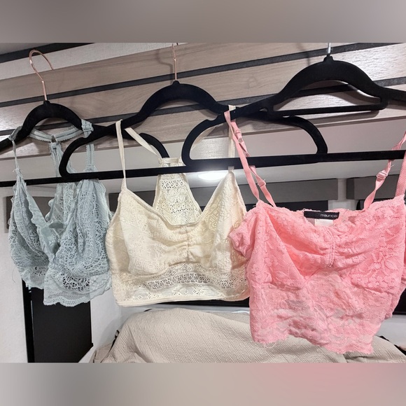Maurices Other - Maurices Lace Bandeau Trio - Cream, Pink, Blue